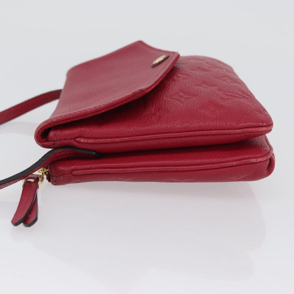 LOUIS VUITTON Monogram Empreinte Twice Shoulder Bag Cerise M50259 Auth ep13040