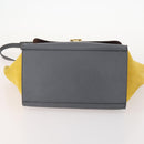 CELINE Trapeze Handtasche Wildleder 2-Wege Grau Gold Auth ep13043-5