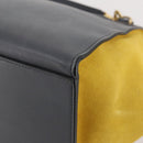CELINE Trapeze Handtasche Wildleder 2-Wege Grau Gold Auth ep13043-17
