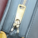 CELINE Trapeze Handtasche Wildleder 2-Wege Grau Gold Auth ep13043-21