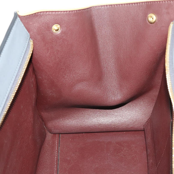 CELINE Trapeze Handtasche Wildleder 2-Wege Grau Gold Auth ep13043