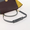 CELINE Trapeze Handtasche Wildleder 2-Wege Grau Gold Auth ep13043-7