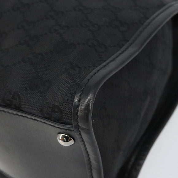 GUCCI GG Canvas Shoulder Bag Black Silver 110292 Auth ep13049