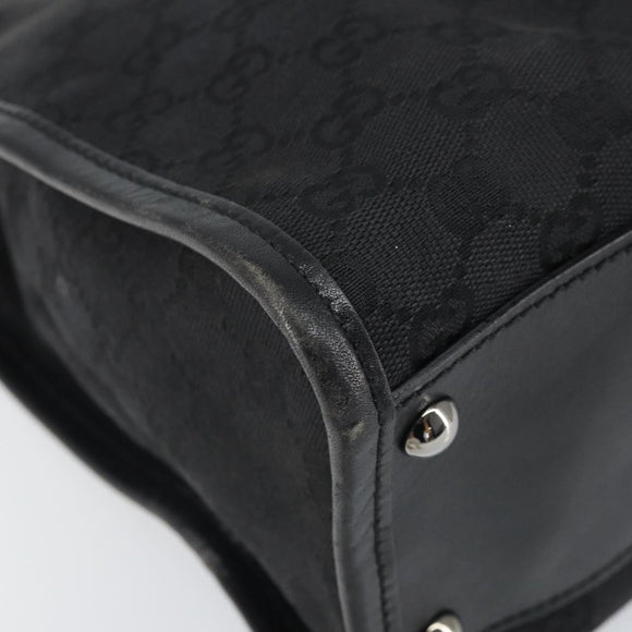 GUCCI GG Canvas Shoulder Bag Black Silver 110292 Auth ep13049