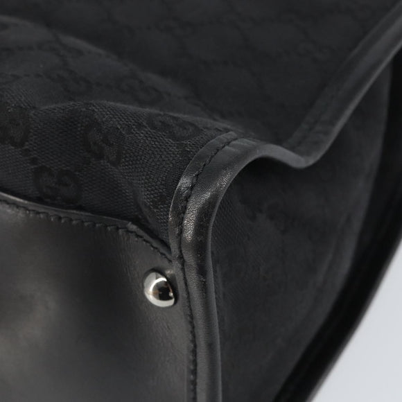 GUCCI GG Canvas Shoulder Bag Black Silver 110292 Auth ep13049