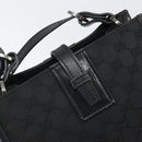 GUCCI GG Canvas Shoulder Bag Black Silver 110292 Auth ep13049-17