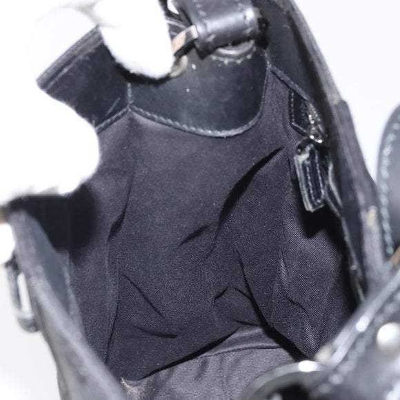 GUCCI GG Canvas Shoulder Bag Black Silver 110292 Auth ep13049
