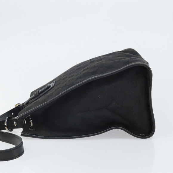 GUCCI GG Canvas Shoulder Bag Black Silver 110292 Auth ep13049