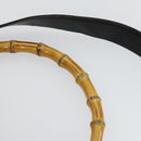 GUCCI Bamboo Shoulder Bag Leather 2way Black Gold Auth ep13051-10