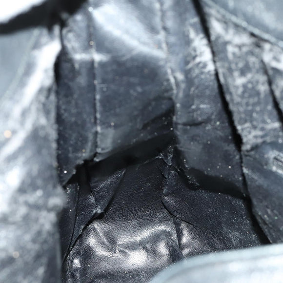 GUCCI Bamboo Shoulder Bag Leather 2way Black Gold Auth ep13051