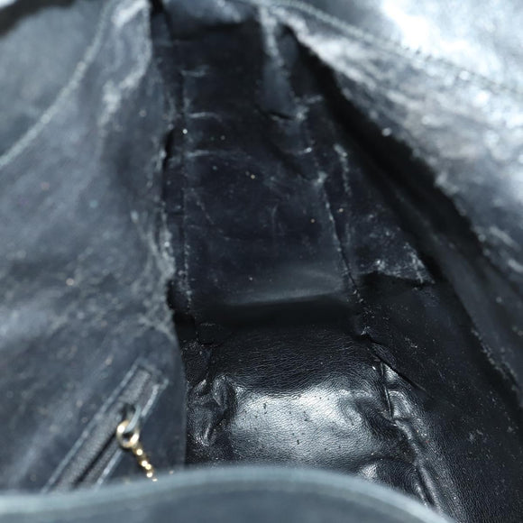 GUCCI Bamboo Shoulder Bag Leather 2way Black Gold Auth ep13051