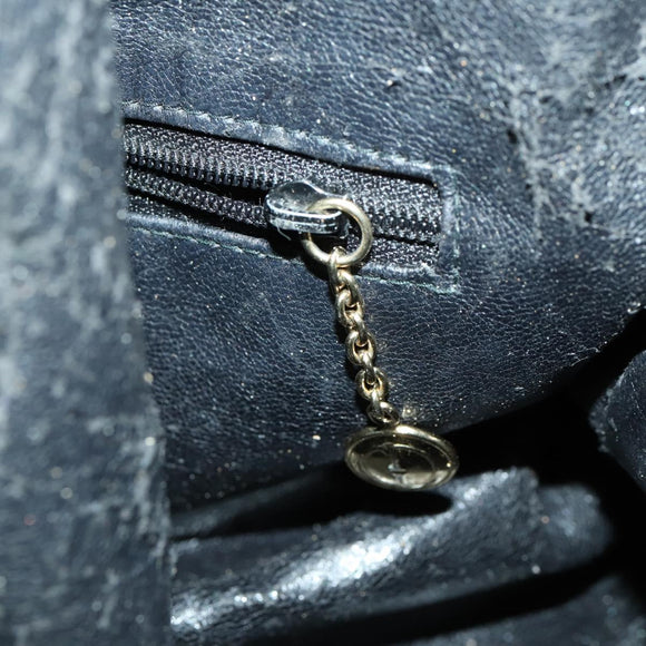 GUCCI Bamboo Shoulder Bag Leather 2way Black Gold Auth ep13051