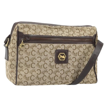 CELINE C Sulky Shoulder Bag Canvas Beige Gold Auth ep13052
