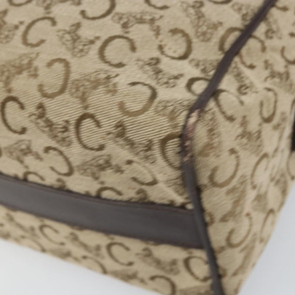 CELINE C Sulky Shoulder Bag Canvas Beige Gold Auth ep13052