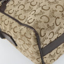 CELINE C Sulky Shoulder Bag Canvas Beige Gold Auth ep13052-11