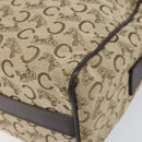 CELINE C Sulky Shoulder Bag Canvas Beige Gold Auth ep13052-12