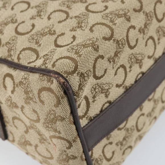 CELINE C Sulky Shoulder Bag Canvas Beige Gold Auth ep13052