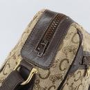 CELINE C Sulky Shoulder Bag Canvas Beige Gold Auth ep13052-15