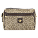 CELINE C Sulky Shoulder Bag Canvas Beige Gold Auth ep13052-2