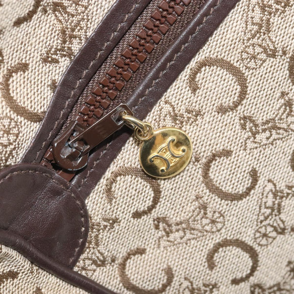 CELINE C Sulky Shoulder Bag Canvas Beige Gold Auth ep13052