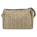 CELINE C Sulky Shoulder Bag Canvas Beige Gold Auth ep13052-3