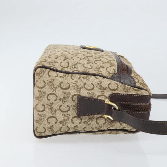 CELINE C Sulky Shoulder Bag Canvas Beige Gold Auth ep13052