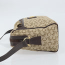 CELINE C Sulky Shoulder Bag Canvas Beige Gold Auth ep13052-5
