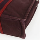 HERMES Fourre Tout PM Hand Bag Canvas Bordeaux Silver Auth ep13053-15