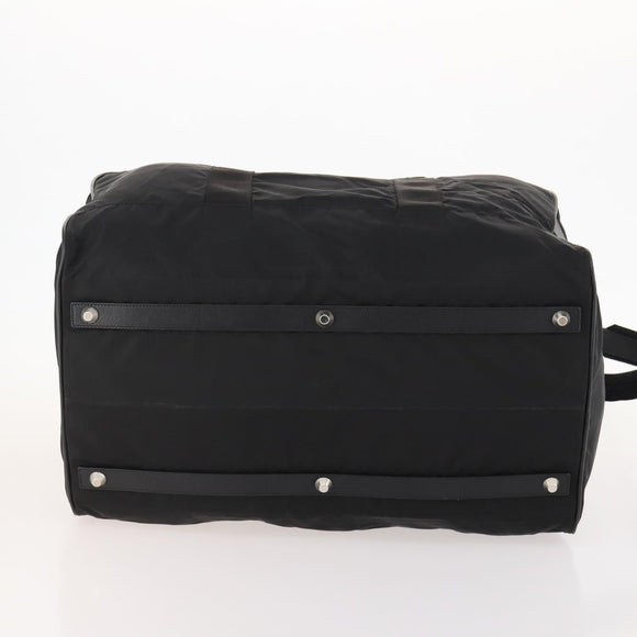 PRADA Boston Bag Nylon 2way Black Silver Auth ep13054