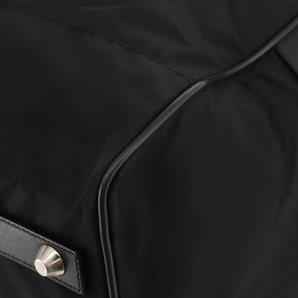 PRADA Boston Bag Nylon 2way Black Silver Auth ep13054