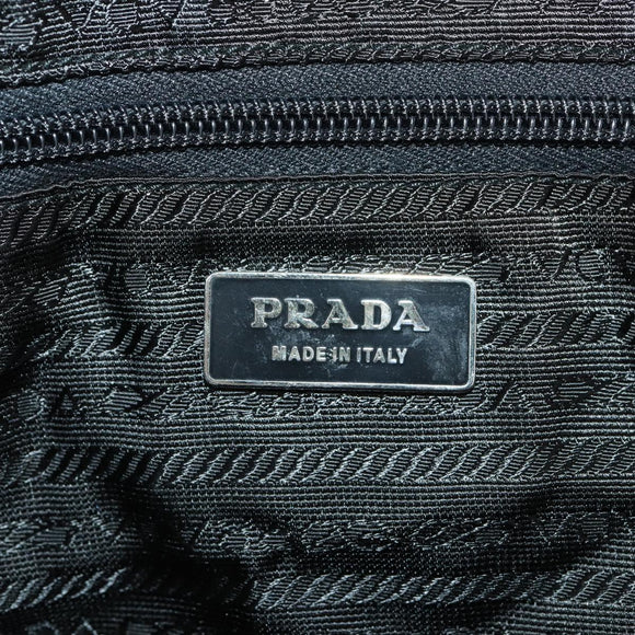 PRADA Boston Bag Nylon 2way Black Silver Auth ep13054