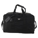 PRADA Boston Bag Nylon 2way Black Silver Auth ep13054-13