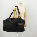 PRADA Boston Bag Nylon 2way Black Silver Auth ep13054-27