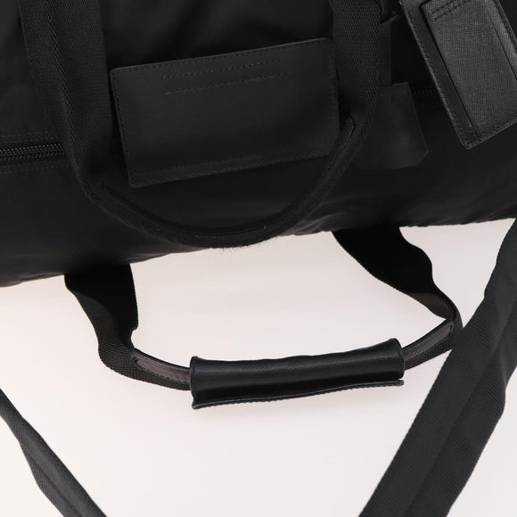 PRADA Boston Bag Nylon 2way Black Silver Auth ep13054