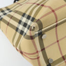 BURBERRY Nova Check Hand Bag PVC Leather Beige Auth ep13062-14