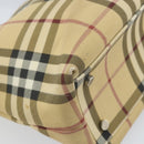 BURBERRY Nova Check Hand Bag PVC Leather Beige Auth ep13062-16