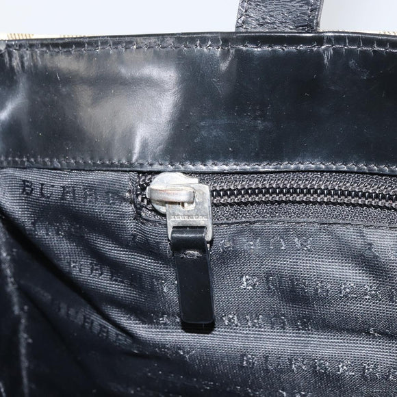 BURBERRY Nova Check Hand Bag PVC Leather Beige Auth ep13062