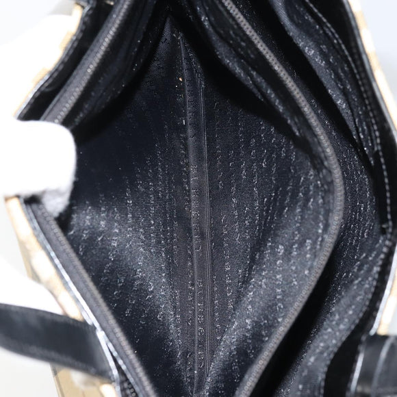 BURBERRY Nova Check Hand Bag PVC Leather Beige Auth ep13062