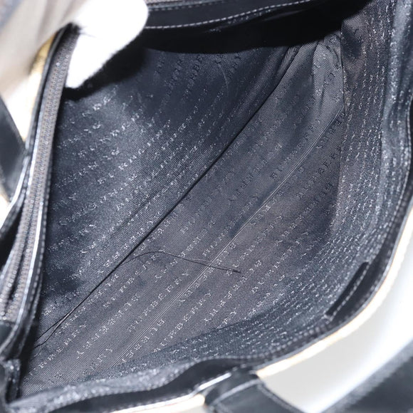 BURBERRY Nova Check Hand Bag PVC Leather Beige Auth ep13062