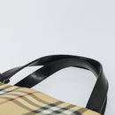 BURBERRY Nova Check Hand Bag PVC Leather Beige Auth ep13062-8