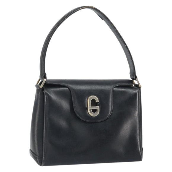 GUCCI Shoulder Bag Leather Black Gold Auth ep13065