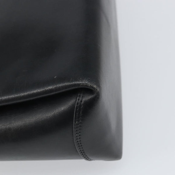 GUCCI Shoulder Bag Leather Black Gold Auth ep13065