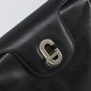 GUCCI Shoulder Bag Leather Black Gold Auth ep13065-17