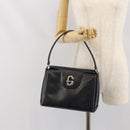 GUCCI Shoulder Bag Leather Black Gold Auth ep13065-25