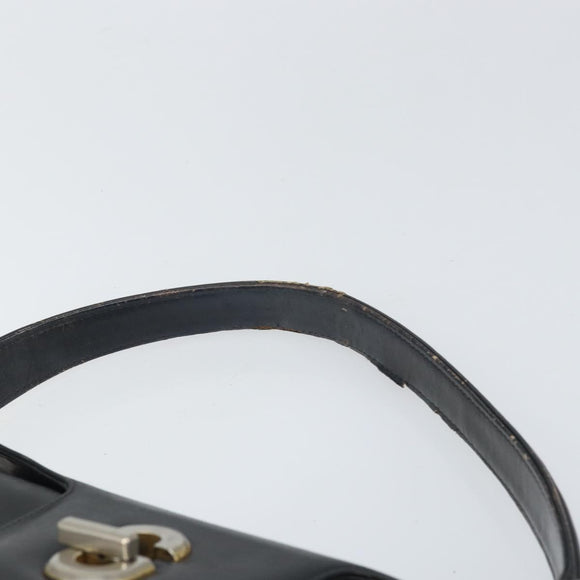 GUCCI Shoulder Bag Leather Black Gold Auth ep13065