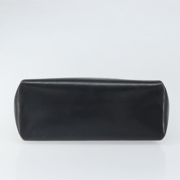 GUCCI Shoulder Bag Leather Black Gold Auth ep13065