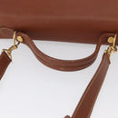 GUCCI Hand Bag Leather 2way Brown Gold 000 101 0274 Auth ep13069-7