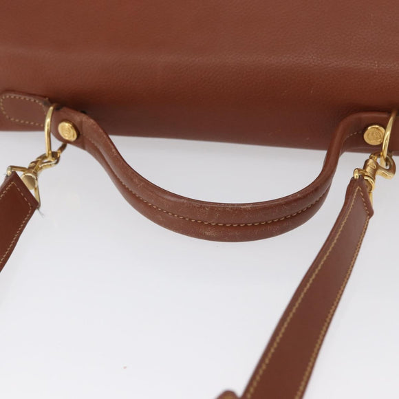GUCCI Hand Bag Leather 2way Brown Gold 000 101 0274 Auth ep13069