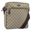GUCCI GG Supreme Umhängetasche PVC Beige Gold 201448 Auth ep13070-1