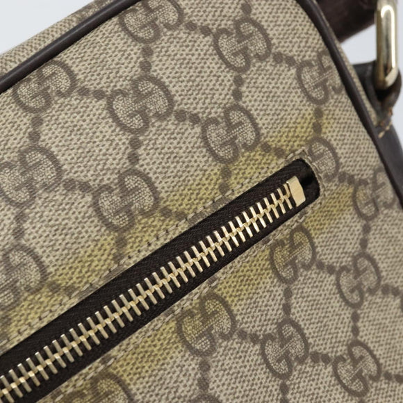 GUCCI GG Supreme Umhängetasche PVC Beige Gold 201448 Auth ep13070